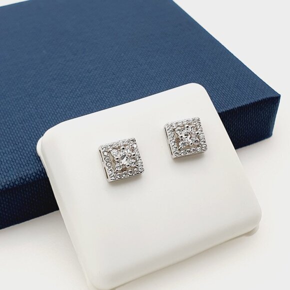 "925 Sterling Silver Plated CZ Earrings, EVBRS460 - Picture 6 of 9